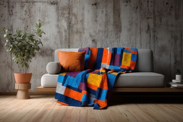 Bold Geometric Quilt in Minimal Living