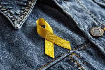Yellow Ribbon for Pediatric Cancer Awareness
