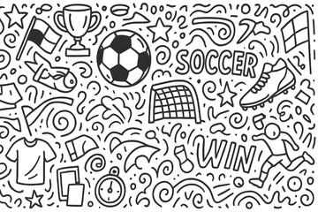 soccer ball on a white background doodle
