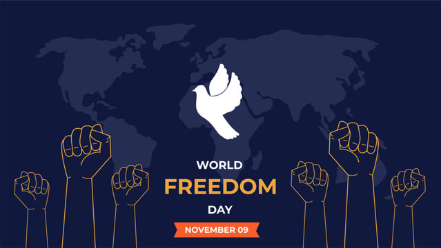 World freedom day flyer illustration