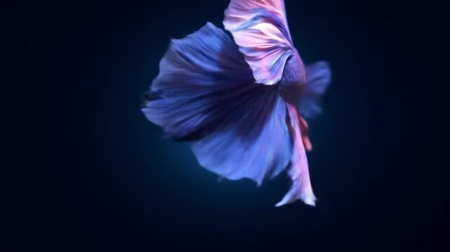 Vibrant siamese fighting fish with colorful fins underwater close up