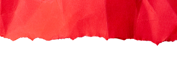 Red torn cardboard isolated on a transparent background