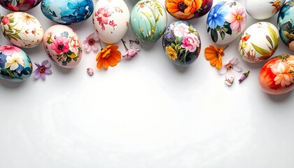 Colorful painted Easter eggs