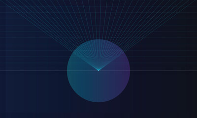 Premium Futuristic Grid Horizon Background Unique Vector – Neon Landscape Mesh, Sci-Fi Digital Texture, and Virtual Technology Illustration
