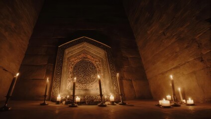 Candlelit Sanctuary - A Mystical Ambience of Faith and Reflection.