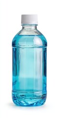 Naklejka premium Clear Plastic Bottle of Isopropyl Alcohol - Essential Antiseptic for First Aid, Isolated on White Background