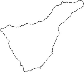 outline shape of the island of Tenerife, Canary Islands, vector illustration