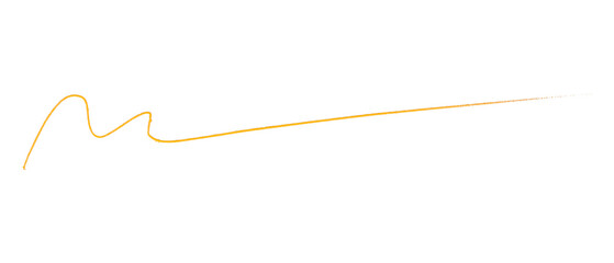 Yellow Pencil Underline - Hand drawn horizontal chalk, marker or pencil lines. Design element for emphasis, text lines and decoration. Set on a transparent background.