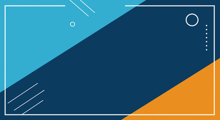 Modern Geometric Abstract Background with Diagonal Blue, Orange, and Navy Blocks, ideal for presentation slides or certificate borders.