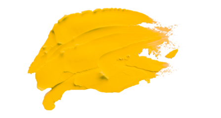 Yellow clay texture on transparent background.