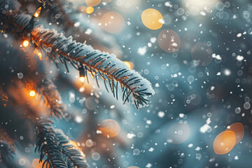 Experience enchanting magic of a white Christmas as snowflakes delicately blanket holiday season, transforming world into a picturesque scene reminiscent of a holiday card   