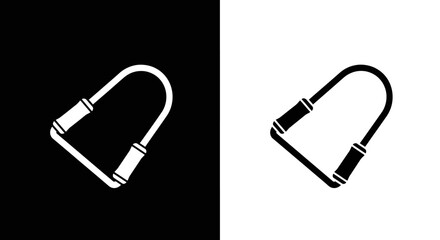 Fototapeta premium Minimalist Bike U Lock Icon Vector in Black and White for Security Graphics