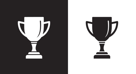 Minimalist Trophy Cup Vector Icon for Winner and Achievement Symbol