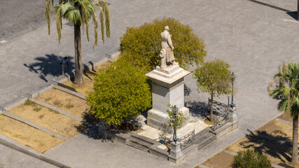 Aerial view of the monument to Carlo Cottone located in the historic center of Palermo, Sicily,...