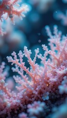 Vertical Macro View of Delicate Pink Cellular Structures and Bokeh