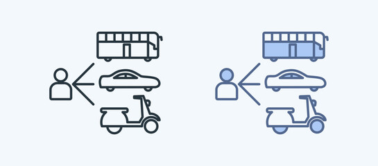 Transportation Option Icon Multiple Style 