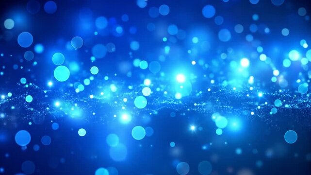 Abstract Blue Bokeh Particles Background Animation