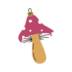 Glass vintage pear for the fly agaric tree. Illustration on a white background.