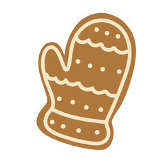 Christmas-themed gingerbread mitten perfect for holiday baking and festive decorations during the winter season