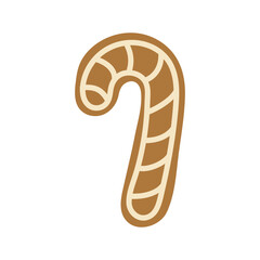 Decorative gingerbread candy cane design for holiday celebrations and festive decorations