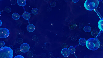 Nutrient molecules glowing in the deep blue sea