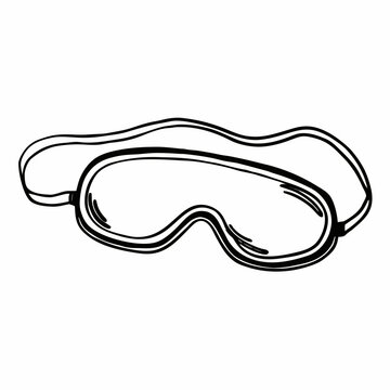 black goggles sketch isolated clip art preview