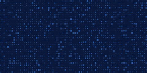 Blue Tech Finance Fintech Background Abstract Pixel Pattern. Abstract Business Tech Science Vector Backdrop.