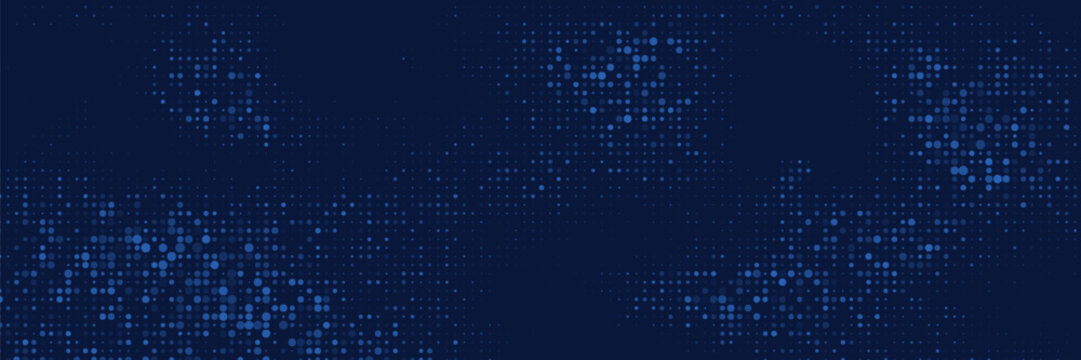 Blue Tech Finance Fintech Background Abstract Pixel Pattern. Abstract Business Tech Science Vector Backdrop.