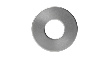 Metal washer is lying flat with visible radial brushed texture in the studio. - high quality Metal washer is lying flat with visible radial brushed te