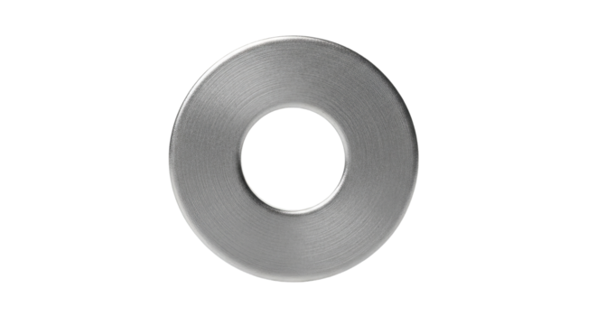 Metal washer is lying flat with visible radial brushed texture in the studio. - high quality Metal washer is lying flat with visible radial brushed te