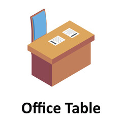 Office Table Vector icon which can easily modify or edit