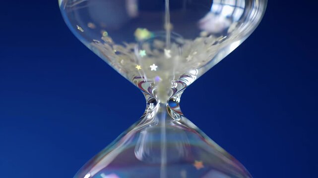 Glittering Hourglass with Time Passing, and Blue.