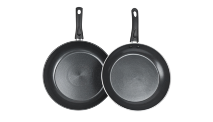  Frying pan with handle isolated on transparent background