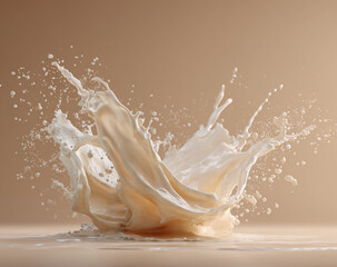 Creative splash of soy milk frozen in motion elegance