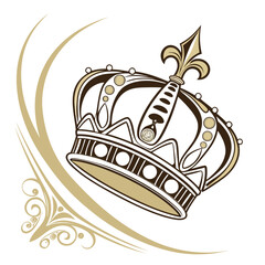 Obraz premium Ornate regal crown illustration with elegant swirls and gems