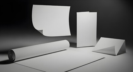 blank white paper forms for design presentation