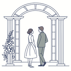 Romantic wedding proposal scene with an interracial couple