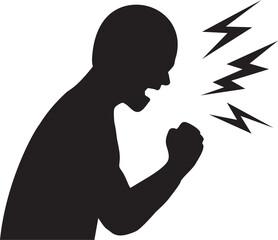 怒鳴るシルエット