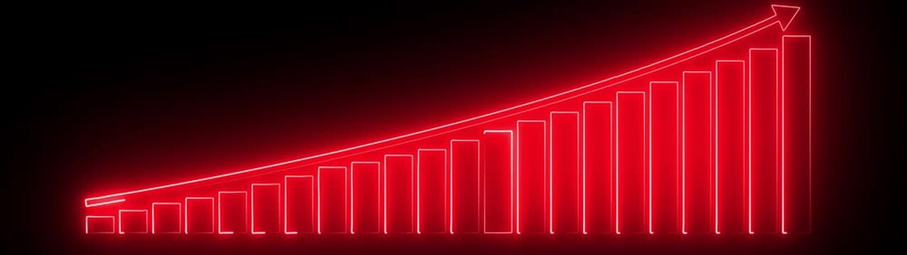 Growing financial statistics graph animation, motion graphic about business infographic graph going up, suitable for business development, income reports and increasing profits.  