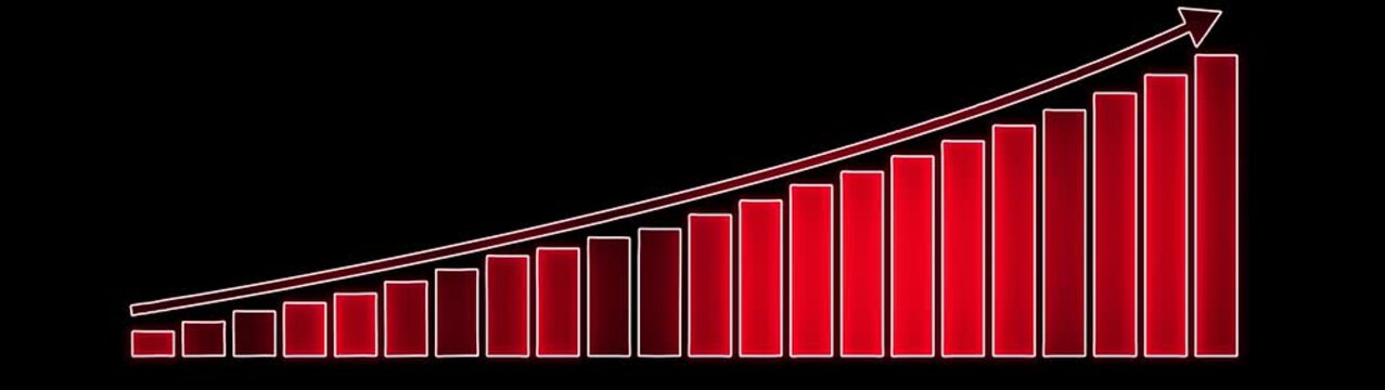 Growing financial statistics graph animation, motion graphic about business infographic graph going up, suitable for business development, income reports and increasing profits.  