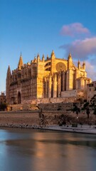 Fototapeta premium Golden Hour Cathedral by River