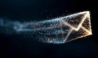 Abstract 3D Concept of Email Communication with Particles and Light