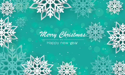 Holiday Background with Snowflake Frame decoration