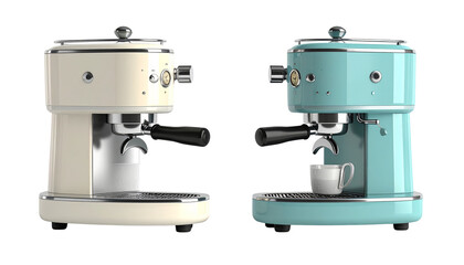 Retro Coffee Maker – Automatic Drip Machine for Home Brewing Isolated on White Background