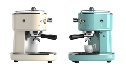 Retro Coffee Maker – Automatic Drip Machine for Home Brewing Isolated on White Background