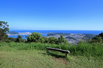鷲尾山　山頂の景色　秋晴れ　（高知県　高知市）