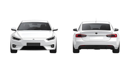 Sleek New White Sedan &ndash; Automotive Mockup Isolated on Transparent Background
