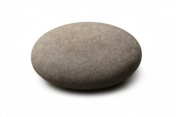 Smooth oval river stone in a calming shade of gray symbolizing peace, harmony, and the beauty of nature. Comes with a clear background