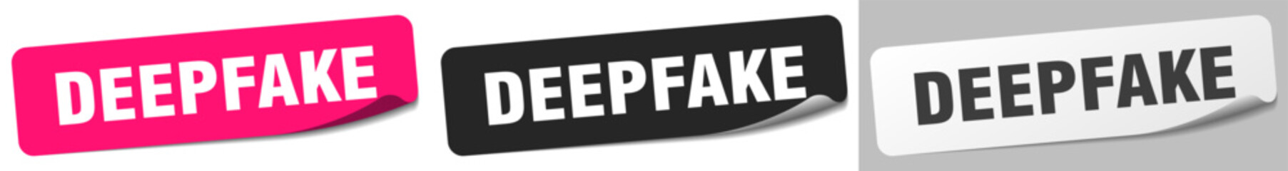 deepfake sticker. deepfake sticker set on white background