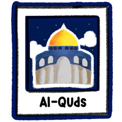 vector illustration of mosque Al quds Palestine 